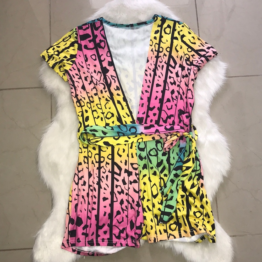 Just in✨ Colorful Animal Print Romper - Picture 3 of 6
